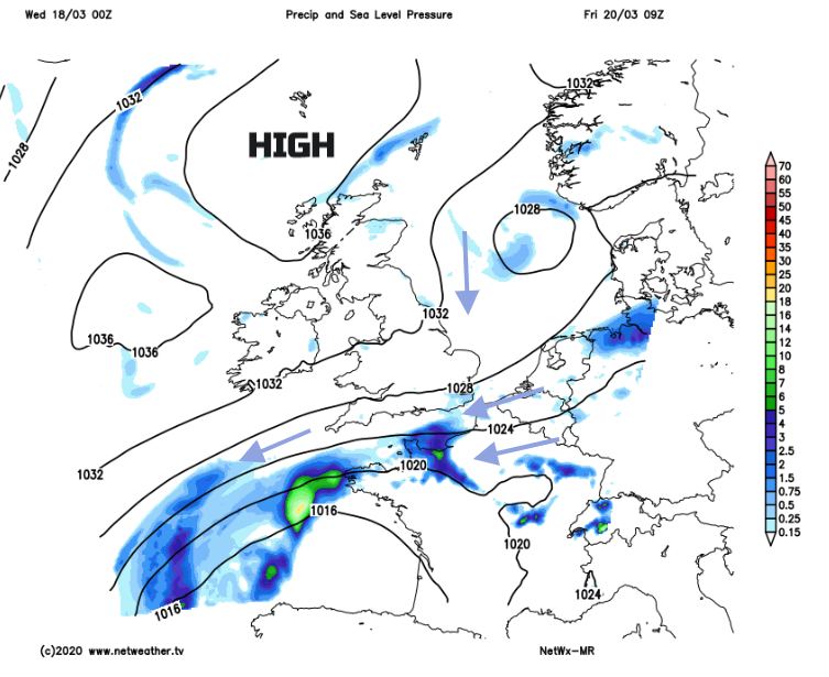 High pressure building over UK but cold