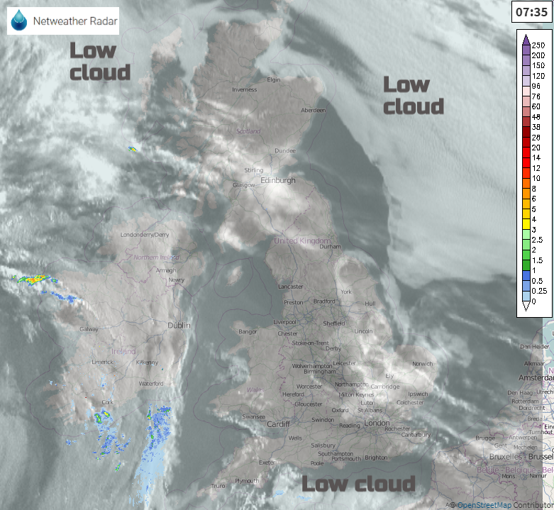 Low cloud over UK