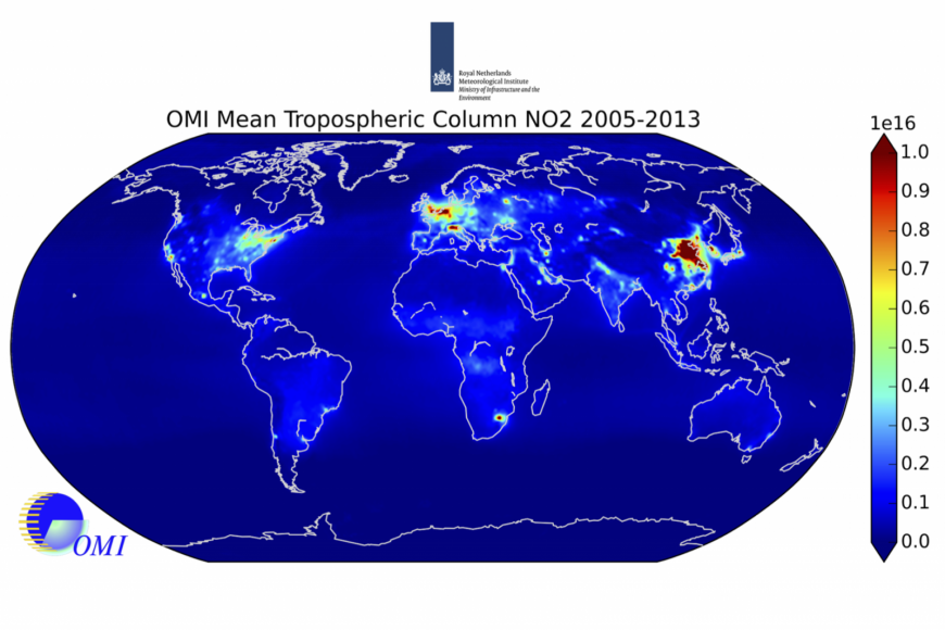 NO2 world map