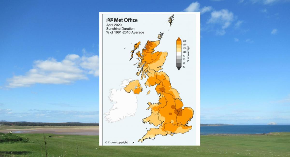 April 2020, sunniest on record for the UK. Also warm and dry.