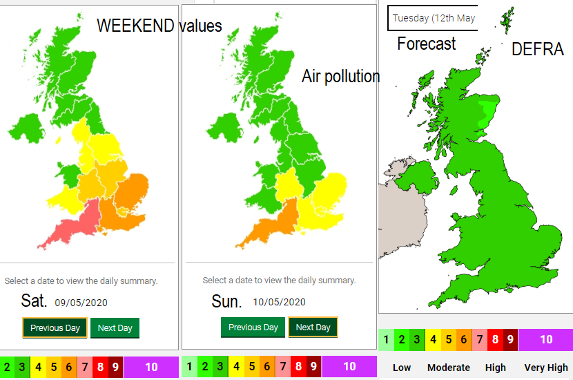 Air pollution air quality UK