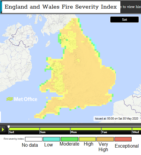 Met Office Fire severity index FSI