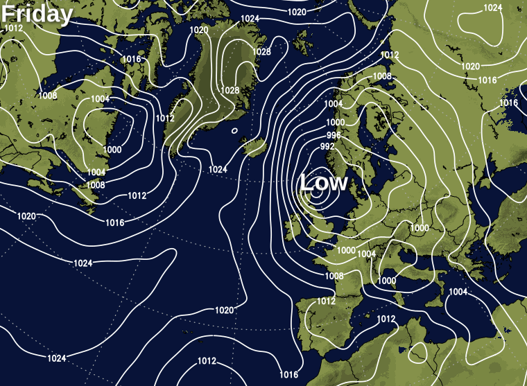 Low pressure on Friday
