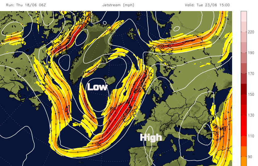 Jet stream map