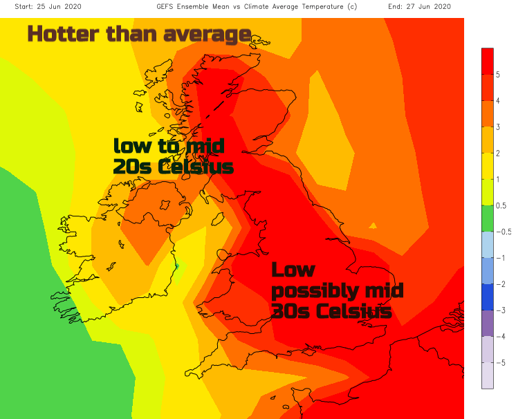 Hotter than average temperatures this week