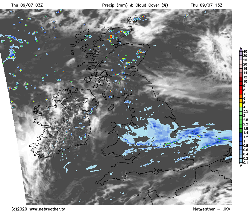 Sunshine and Showers in Scotland, overcast in England and Wales