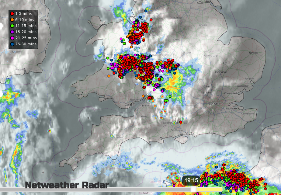 UK thunderstorms Wales Amber August 2020