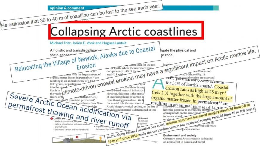 Dramatic headlines about collapsing Arctic Ice coastlines