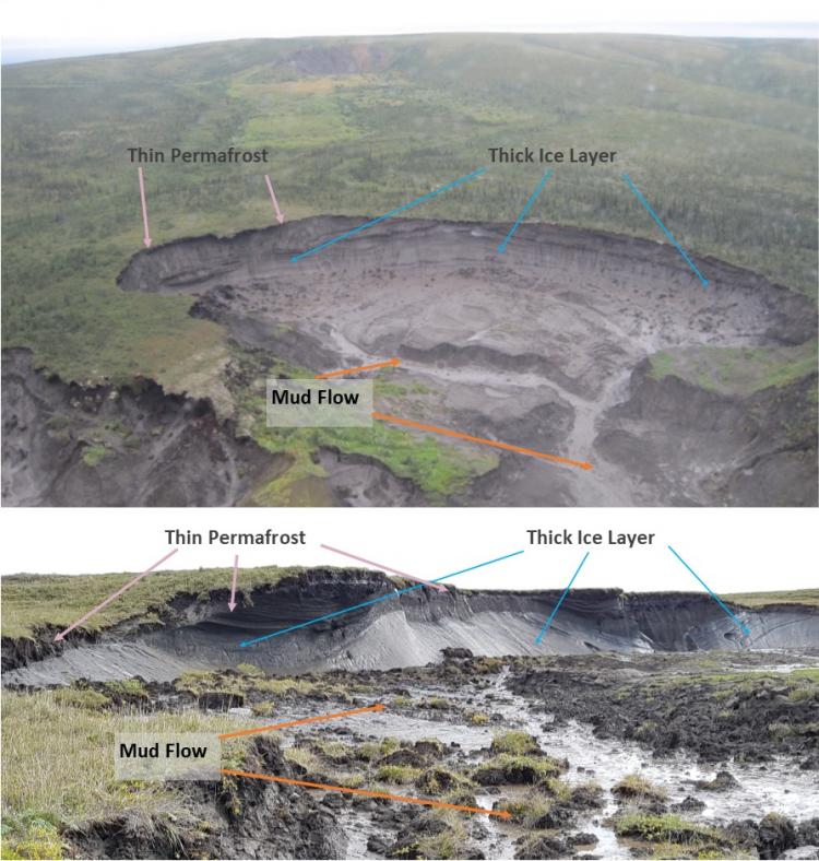 Example of a thaw slump