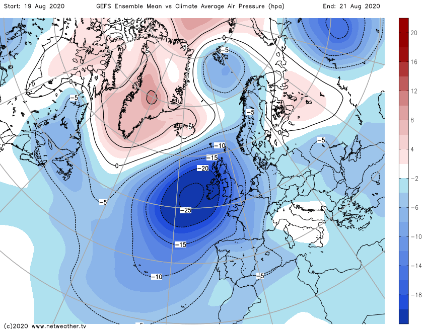 Unusually deep low pressure for the time of year