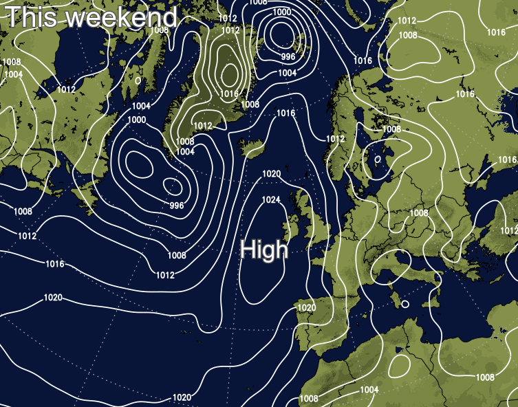 High pressure settling the weather down this weekend