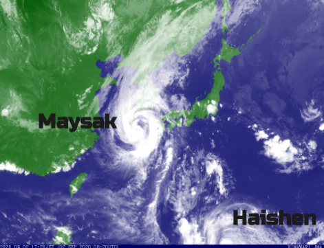 Maysak Haishen Typhoons Japan Korea