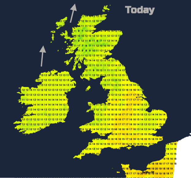 UK temperatures 