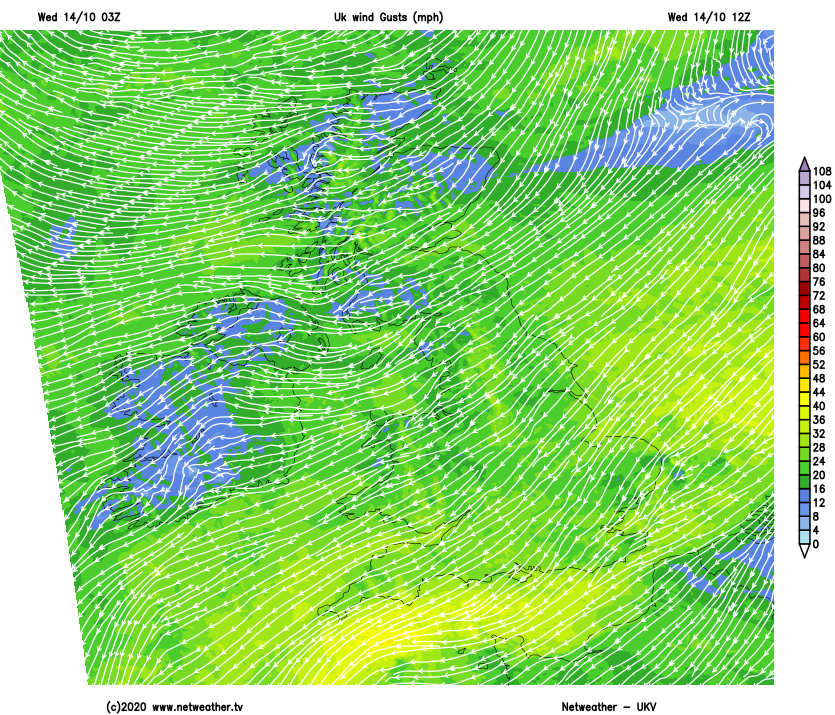 Northeast winds