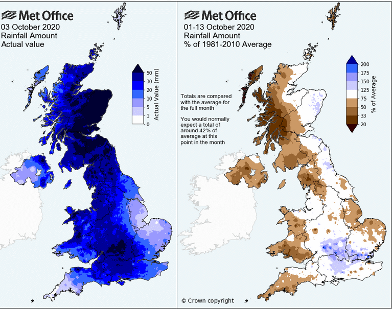 Wettest October UK