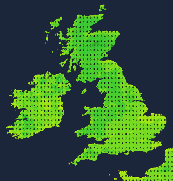 Overnight temperatures