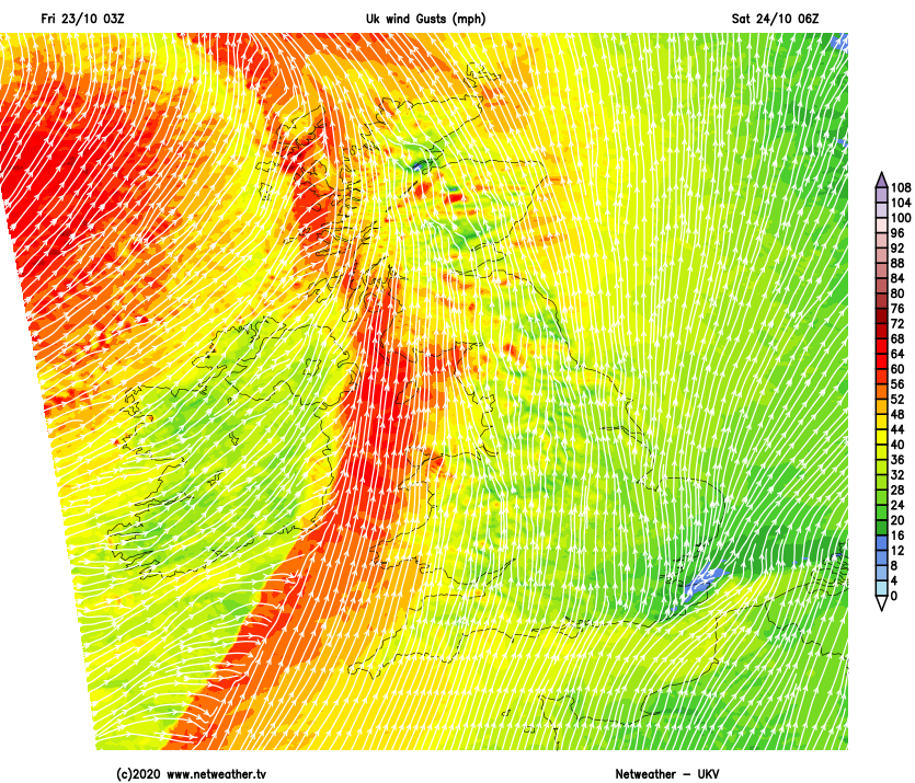 Gales or severe gales on Saturday