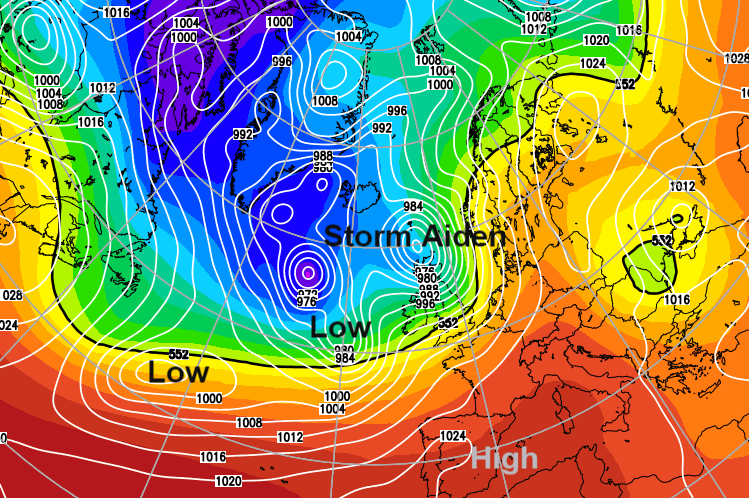 Storm Aiden - Weekend gales, rain and flooding