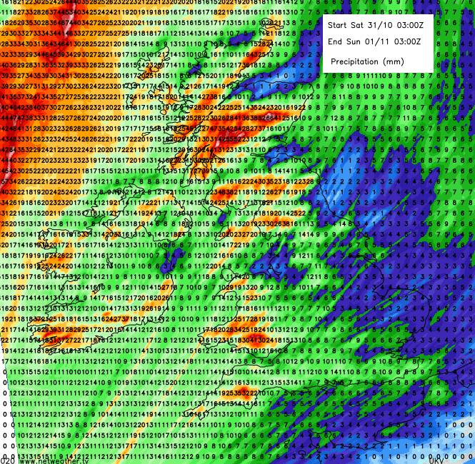 Rain totals Storm Aiden