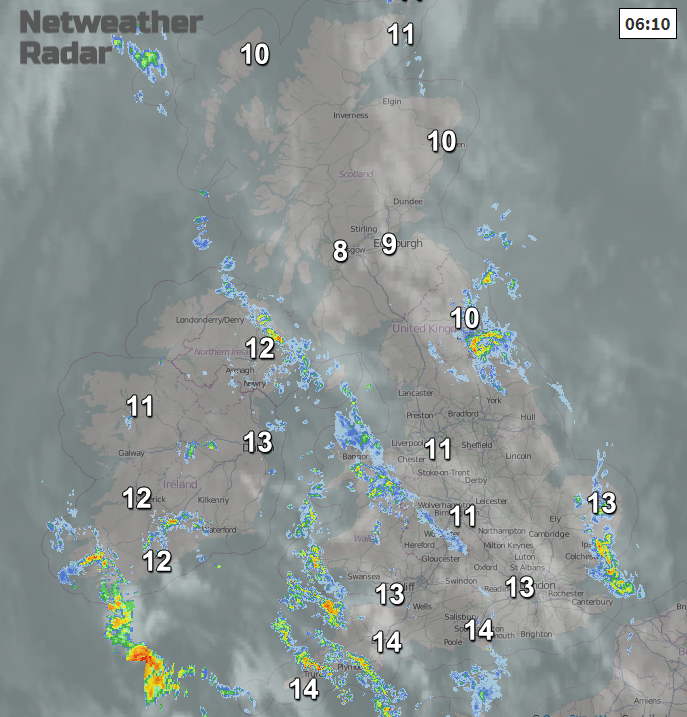 UK rain and temperatures