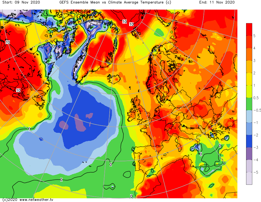 Much warmer than average at the moment in the UK and further afield