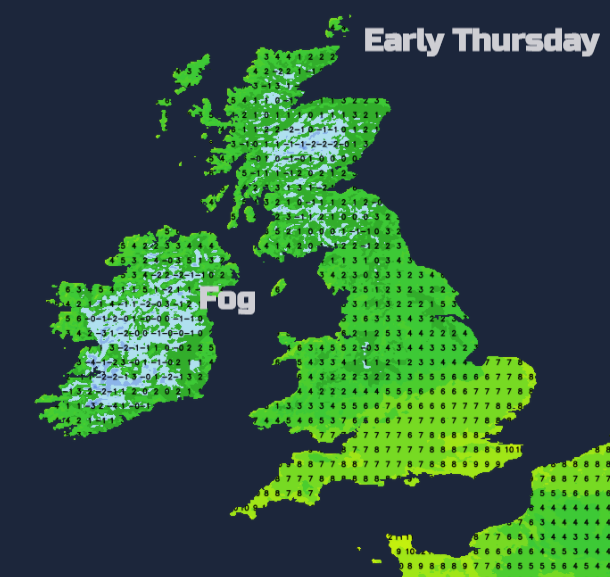 Fog and frost UK