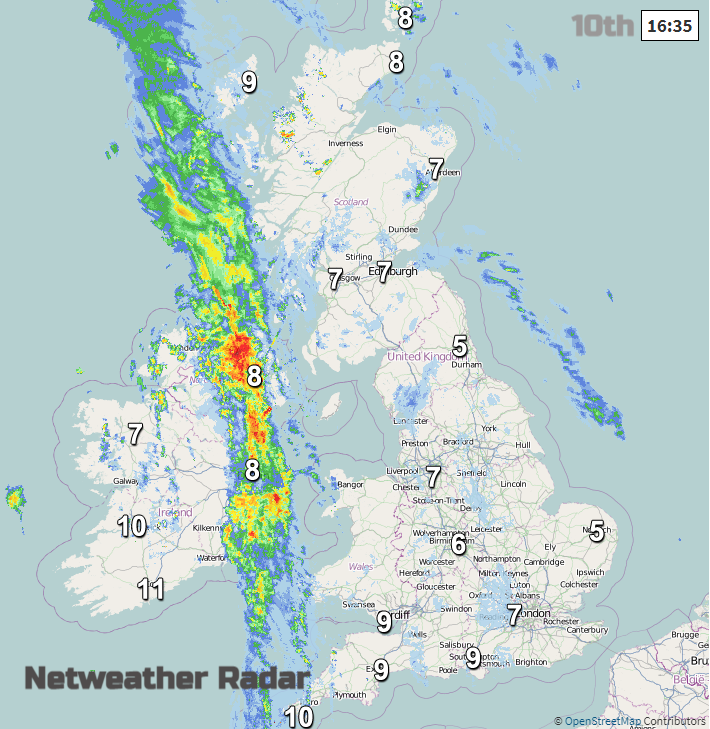 UK weather rain radar