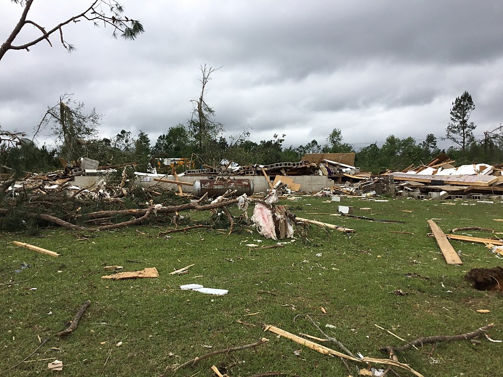 Tornado damage in Carson Mississippi