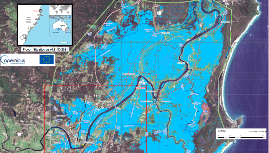 Copernicus flood image NSW