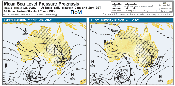 Surface pressure charts Australia