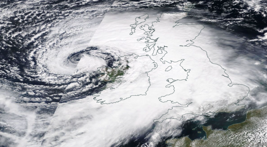 Satellite image of Bank Holiday low pressure