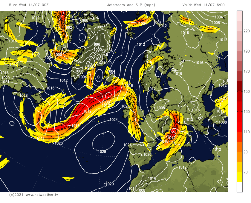 temperatures rising as the jet stream moves north