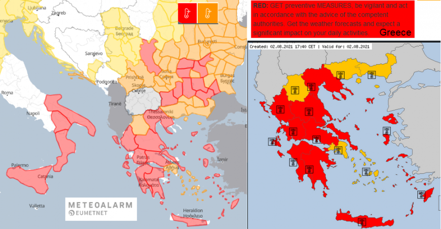 heatwave Meteoalarm Europe 