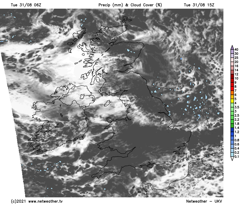 Still cloudy in many areas of the UK this afternoon