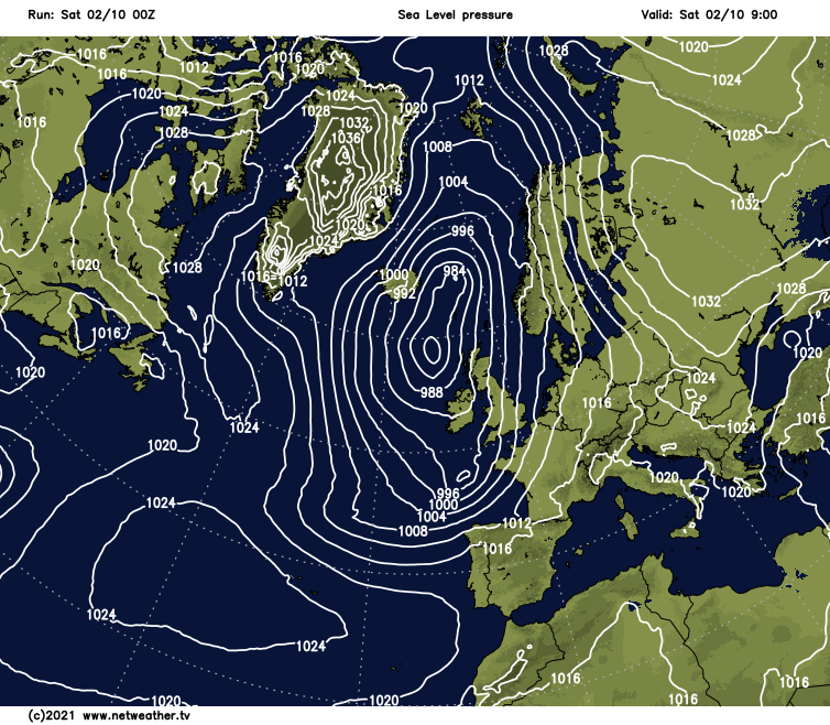 Animation of the low pressure systems this weekend
