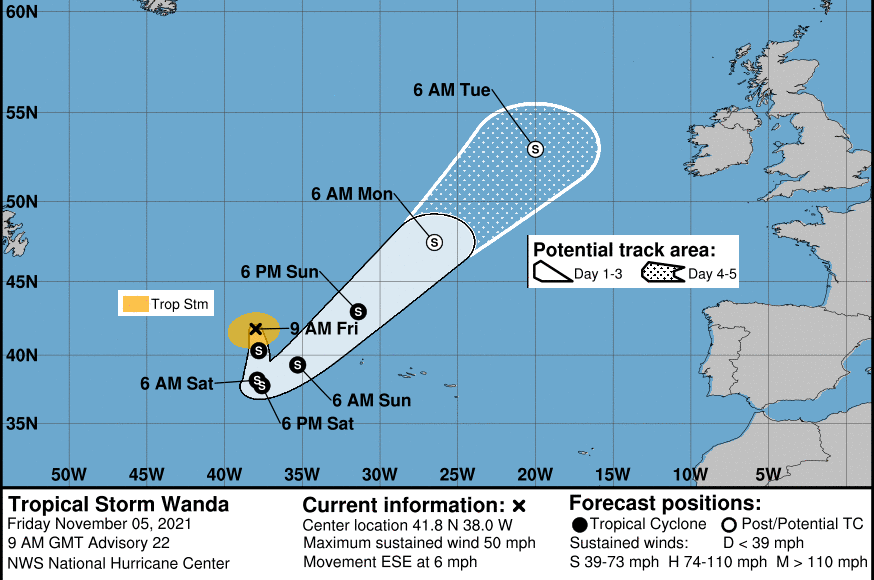 TRopical storm Wanda UK 