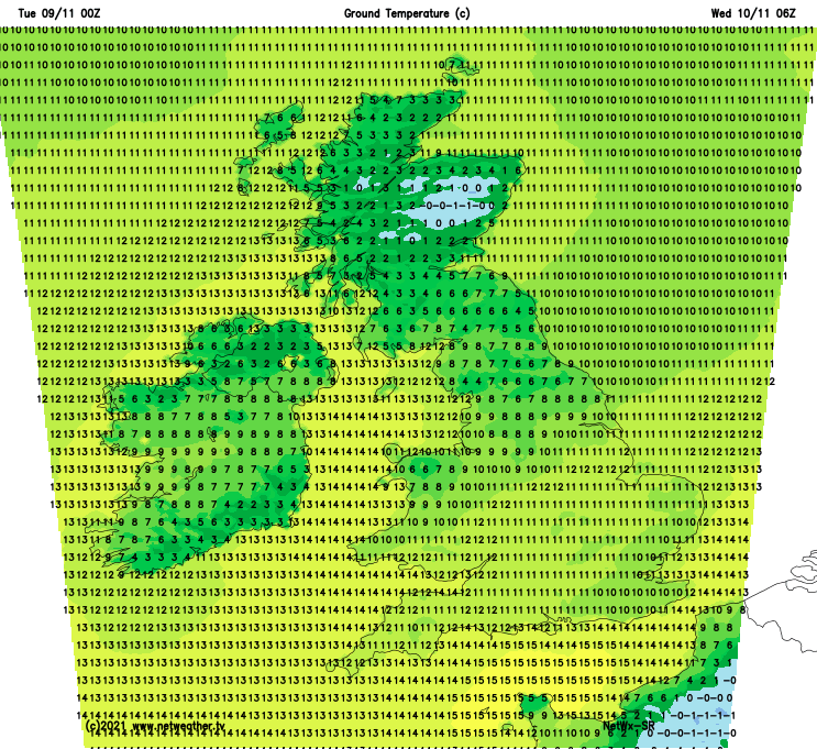 A ground frost for parts of Scotland tonight