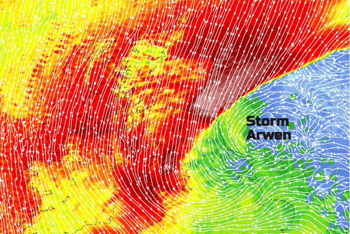 Storm Arwen - Where and When