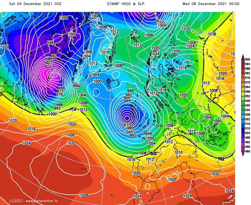 A deep low moving into the UK and Ireland on Tuesday and Wednesday - severe weather likely