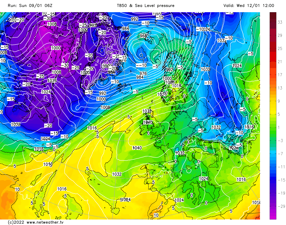High pressure moving over the UK by midweek