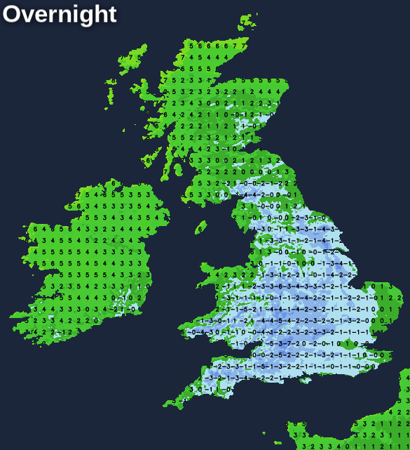 A cold night tonight, with a widespread frost