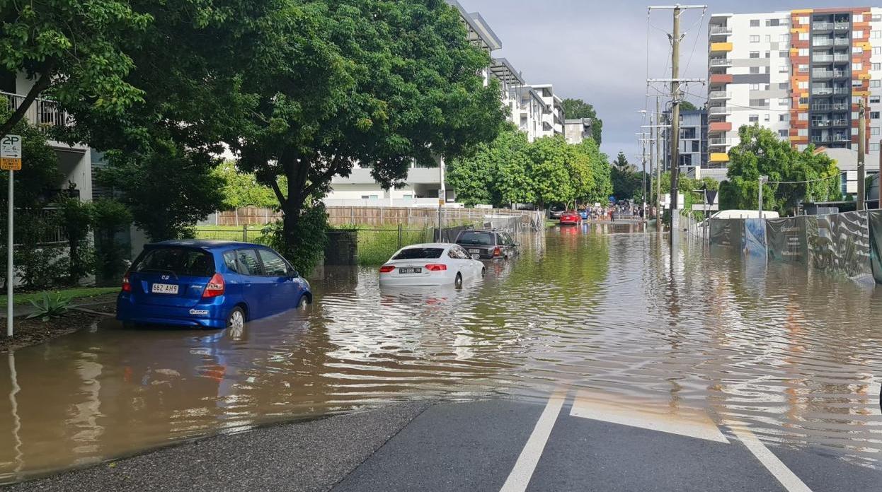 Flooded street Queensland QLD