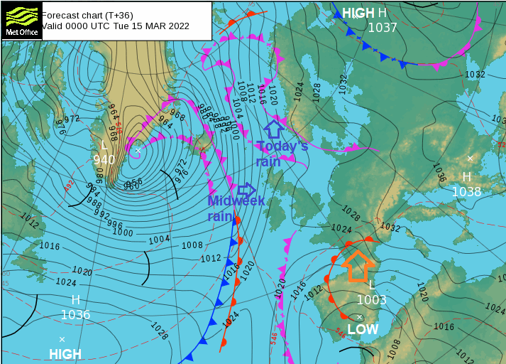UK weather and atlantic Europe pressure