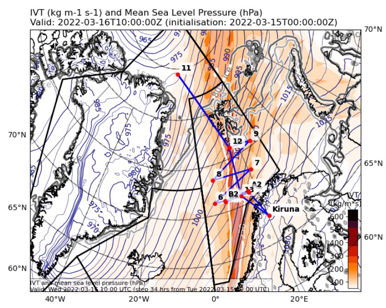 HALO flight tracks from KIruna