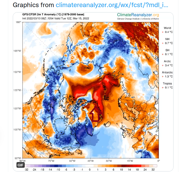 Arctic warmth atmospheric river