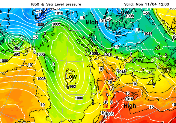 UK weather milder start to the new week