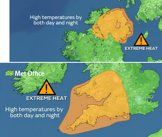 Met Office extreme heat warning