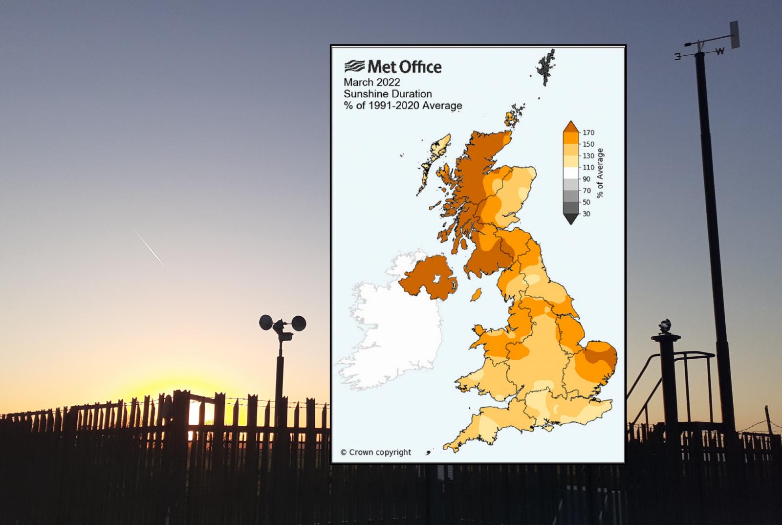 March 2022 Record breaking sunshine as high pressure lingered