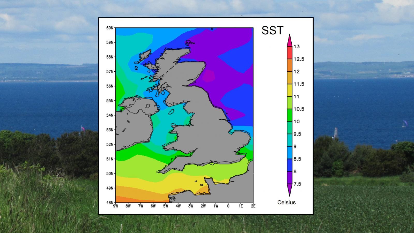 SST Sea surface temps UK