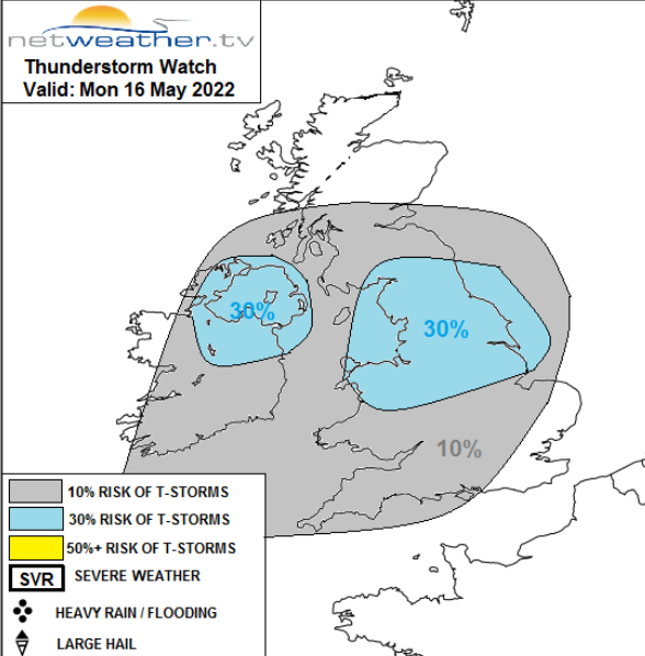 Convective forecast thunderstorms UK